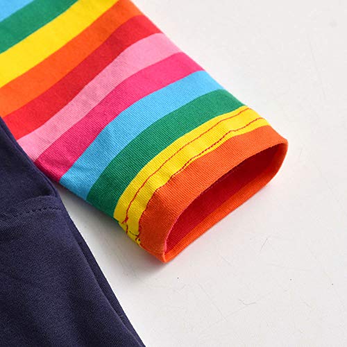 VIKITA Girls Dress Rainbow Long Sleeve Embroidery Star Age 4-5 Years Lh5808