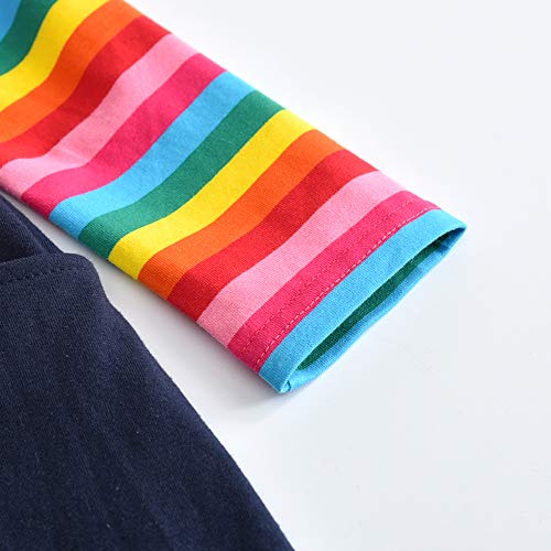 VIKITA Little Girls Cartoon Stripe Long Sleeve T-Shirt Dresses LH5805 6T