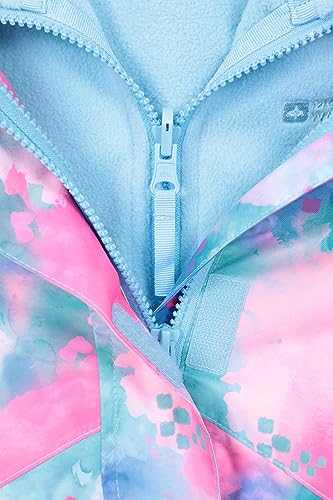 Mountain Warehouse Atom 3-in-1 Kids Waterproof Jacket - Taped Seams Rain Jacket, Detachable Hood, Stretch Cuffs, Microfleece, Antipill -Best for Spring Summer Blue Twilight 13 Years