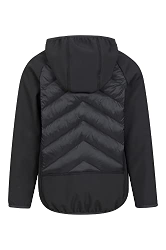 Mountain Warehouse Techy Turbine Kids Padded Jacket - Water-resistant Coat with Padded Insulation & Zipped pockets, For Boys & Girls - For Spring Summer & Outdoors Black 9-10 Years