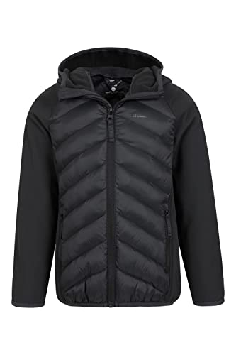 Mountain Warehouse Techy Turbine Kids Padded Jacket - Water-resistant Coat with Padded Insulation & Zipped pockets, For Boys & Girls - For Spring Summer & Outdoors Black 9-10 Years