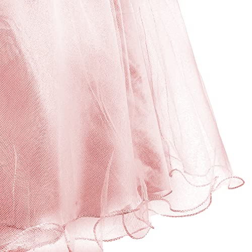 Discoball Girls Princess Dress Sequin Tulle Flower Pageant Birthday Party Wedding Bridesmaid Girl Dresses for 3-12 Years Pink