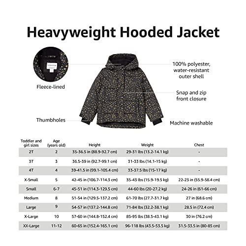 Amazon Essentials Girls' Heavyweight Hooded Puffer Jacket, Pink, 5 Years