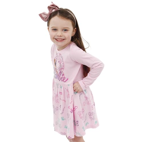 Barbie Dress | Unicorn Dress for Girls | Girls Skater Dress | Pink | 6-7 Years