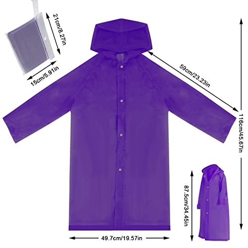 Skyzone Kids Rain Coat for Girls Boys,Portable EVA Raincoat Lightweight Rain Poncho with Hood,Reusable Cute Children Raincoat for Travel Outdoor Climbing Cycling Hiking Camping