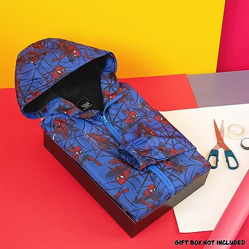 Blue Spiderman Hooded Fleece Lined Jacket for Boys (7-8 Years)