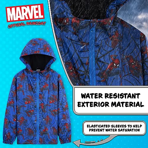 Blue Spiderman Hooded Fleece Lined Jacket for Boys (7-8 Years)