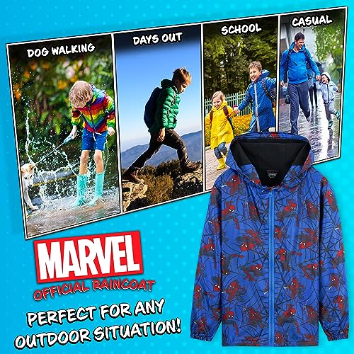 Blue Spiderman Hooded Fleece Lined Jacket for Boys (7-8 Years)