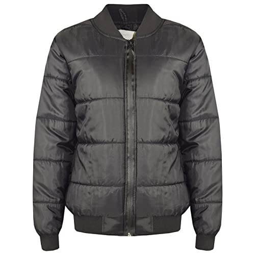Kids Lightweight Bomber Jacket - Black, 7-8 years