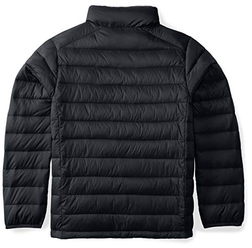 Amazon Essentials Boys' Lightweight Water-Resistant Packable Puffer Jacket, Black, 11-12 Years