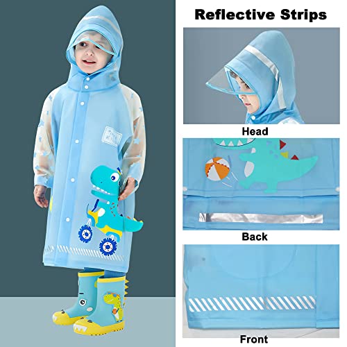 Cartoon Dinosaur Kids Raincoats, L Size