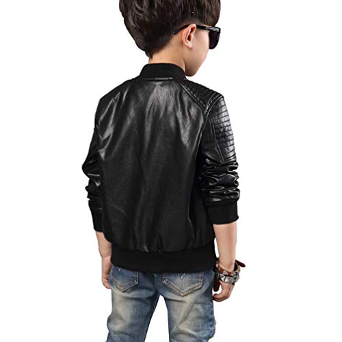 Boy's Leather Jacket: Childrens Bomber Motorcycle Biker