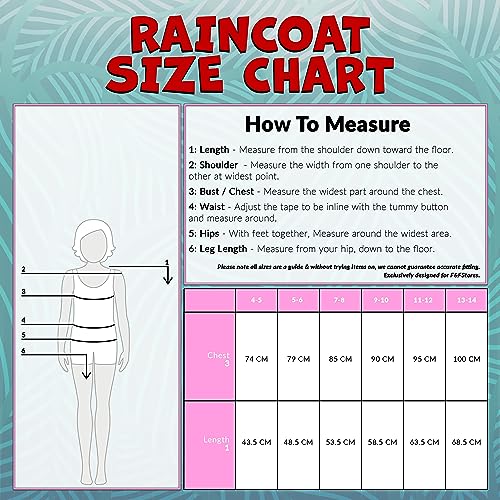 Disney Stitch Girls Raincoat - fleece-lined, waterproof hooded jacket