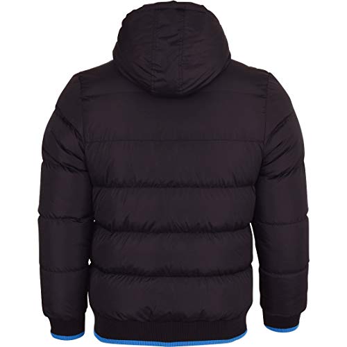 Spindle Childrens Boys Padded Winter Coat School Hooded Fleece Lined Jacket Zip Pockets Youths 13-14 Years Black Blue