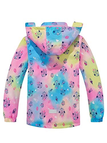Girls Fleece-Lined Waterproof Raincoat with Removable Hood - Rose