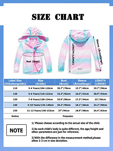 Girls Fleece-Lined Waterproof Raincoat with Removable Hood - Rose