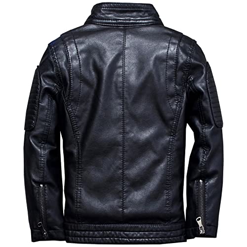 Boys Studded Leather Jacket: Kids Motorcycle Coat (9-10y)
