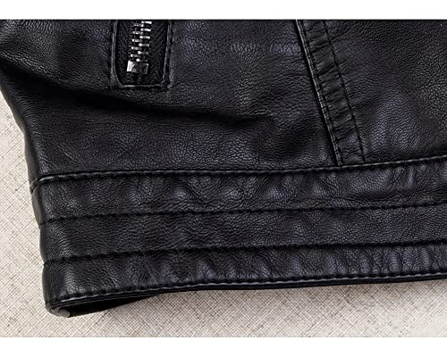 Boys Studded Leather Jacket: Kids Motorcycle Coat (9-10y)