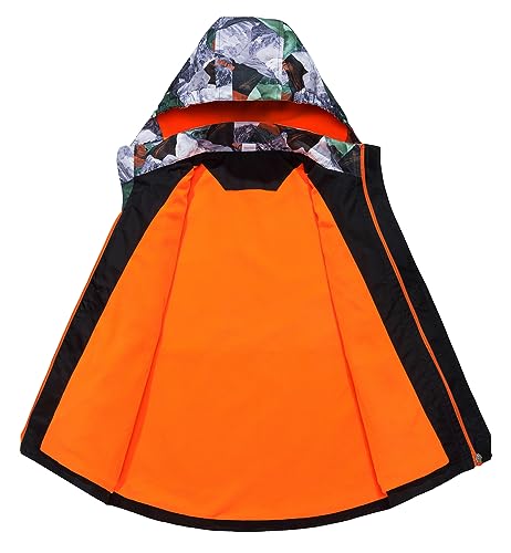 CAMLAKEE Kids Camo Rain Jacket Fleece Lined