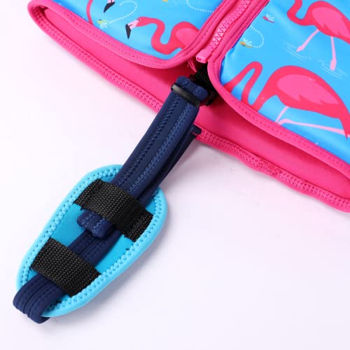 Swim Float Vest with Safety Strap (Fab Flamingos)