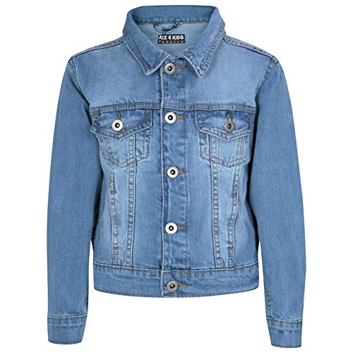 Trendy Faded Light Blue Denim Jacket for Boys (11-12)