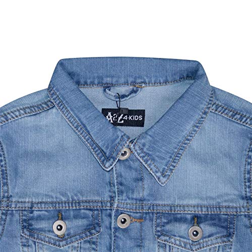 Boys Trendy Faded Denim Jacket - Light Blue