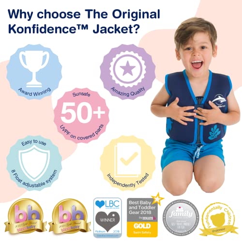 Premium Kids Swim Vest - Konfidence Jacket (Pink, Large)