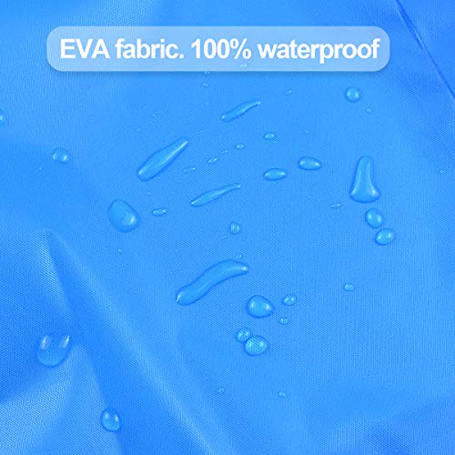 Kids Rain Coat for Girls Boys, Waterproof EVA Rain Poncho with Hood, Reusable Toddler Rain Jacket Cape Rainwear, Clear Children Raincoat for Travel Outdoor Climbing Hiking Camping (Blue)