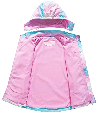 CAMLAKEE PinkHeart Hooded Raincoat for Girls - Size 7-8