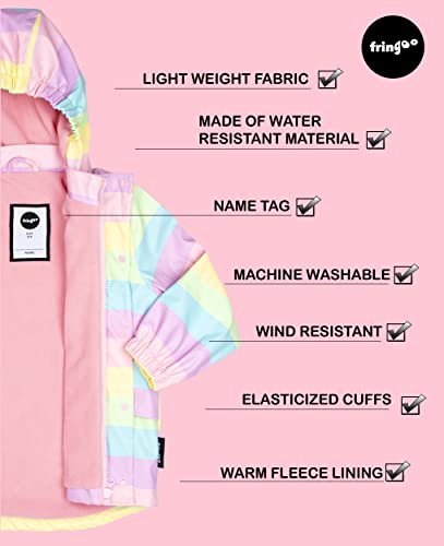 Fringoo Kids Raincoat - Rainbow Stripes - Age 3/4