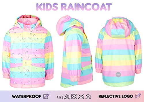 Fringoo Kids Raincoat - Rainbow Stripes - Age 3/4