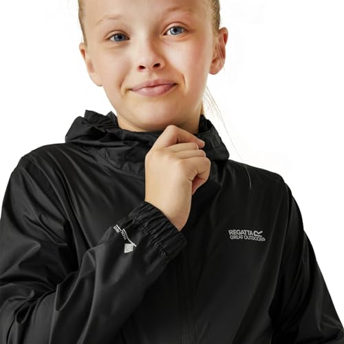 Regatta Packable Waterproof Jacket - Black (9-10 Yrs)