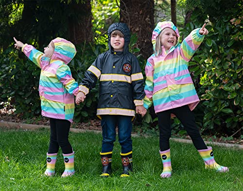Fringoo Kids Raincoat - Rainbow Stripes - Age 3/4
