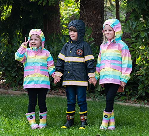 Fringoo Kids Raincoat - Rainbow Stripes - Age 3/4