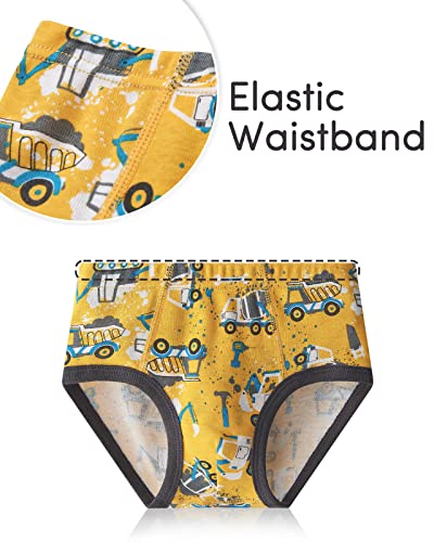 Adorel Boys 12-Pack Cotton Briefs, Dinosaur & Excavator, 7-8Y