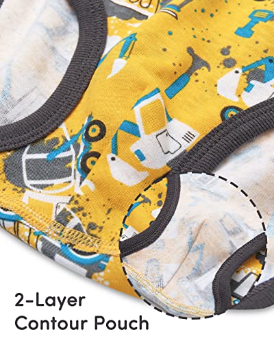 Adorel Boys 12-Pack Cotton Briefs, Dinosaur & Excavator, 7-8Y