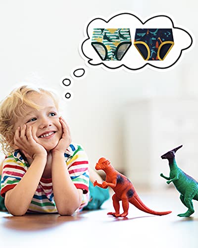 Adorel Boys 12-Pack Cotton Briefs, Dinosaur & Excavator, 7-8Y