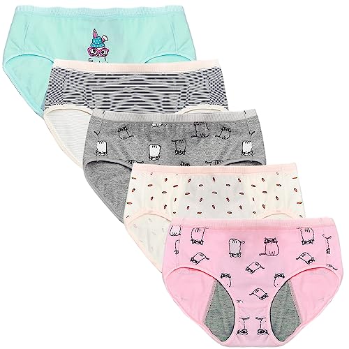 Bysion Teen Girls Soft Cotton Period Panties - Pack of 5