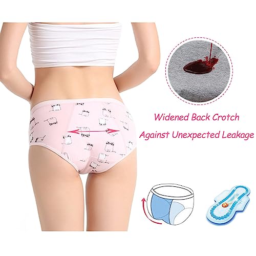 Bysion Teen Girls Soft Cotton Period Panties - Pack of 5