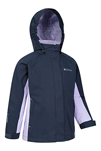 Mountain Warehouse Shelly II Kids Waterproof Jacket - Taped Seams Childrens Rain Coat, Adjustable Cuffs, Boys & Girls - For Camping, Walking & Outdoors Navy 11-12 Years
