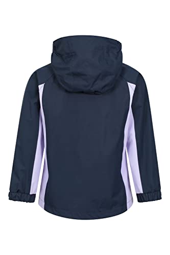 Mountain Warehouse Shelly II Kids Waterproof Jacket - Taped Seams Childrens Rain Coat, Adjustable Cuffs, Boys & Girls - For Camping, Walking & Outdoors Navy 11-12 Years