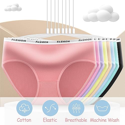 8-Pack Sunvivid Teen Girls Seamless Knickers for Ages 8-18
