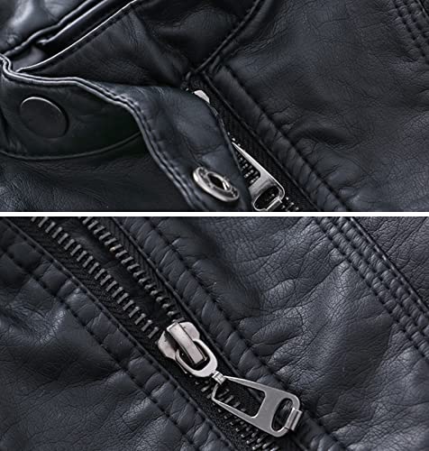 YoungSoul Boys Faux Leather Motorcycle Jacket - Black