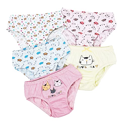 5-Pack Premium Kitty Cat Girls Briefs, 3-4 Years