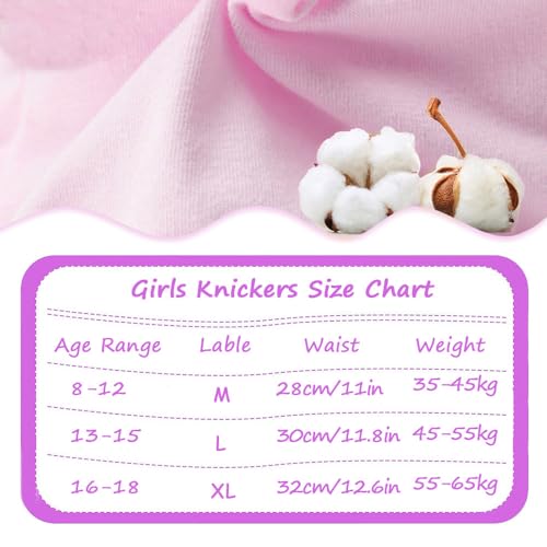 8-Pack Sunvivid Teen Girls Seamless Knickers for Ages 8-18