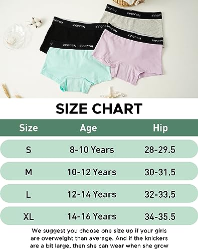 Teen Period Pants 3-Pack: Boxer Shorts for Girls (10-12 Years)