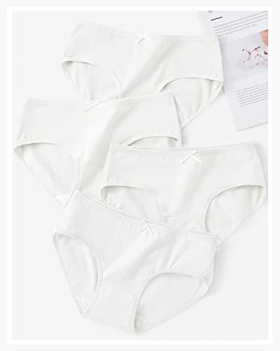 Adorel Teen Girls Cotton Knickers 8-Pack, White