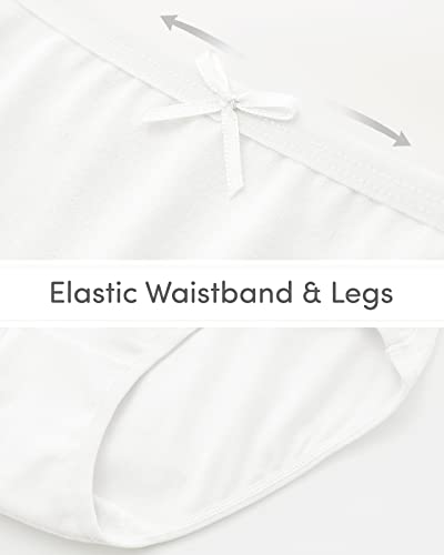 Adorel Teen Girls Cotton Knickers 8-Pack, White