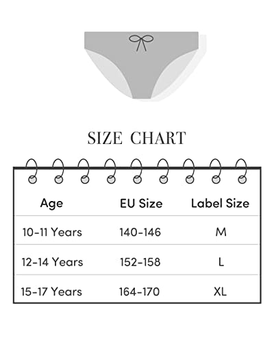 Adorel Teen Girls Cotton Knickers 8-Pack, White
