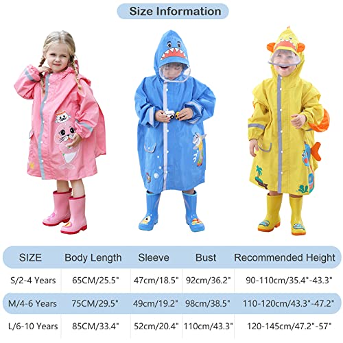 Hovkib Kids Raincoat - Cartoon Waterproof Rain Jacket